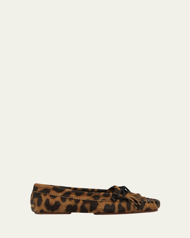 Indiana Leopard Fringe Mocassin Loafers